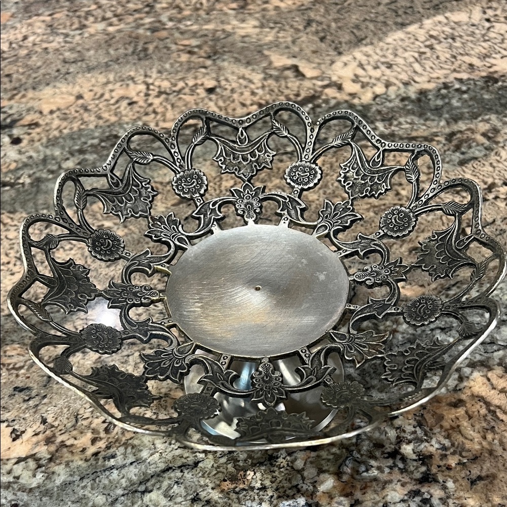 Elegant Silver Decorative Bowl